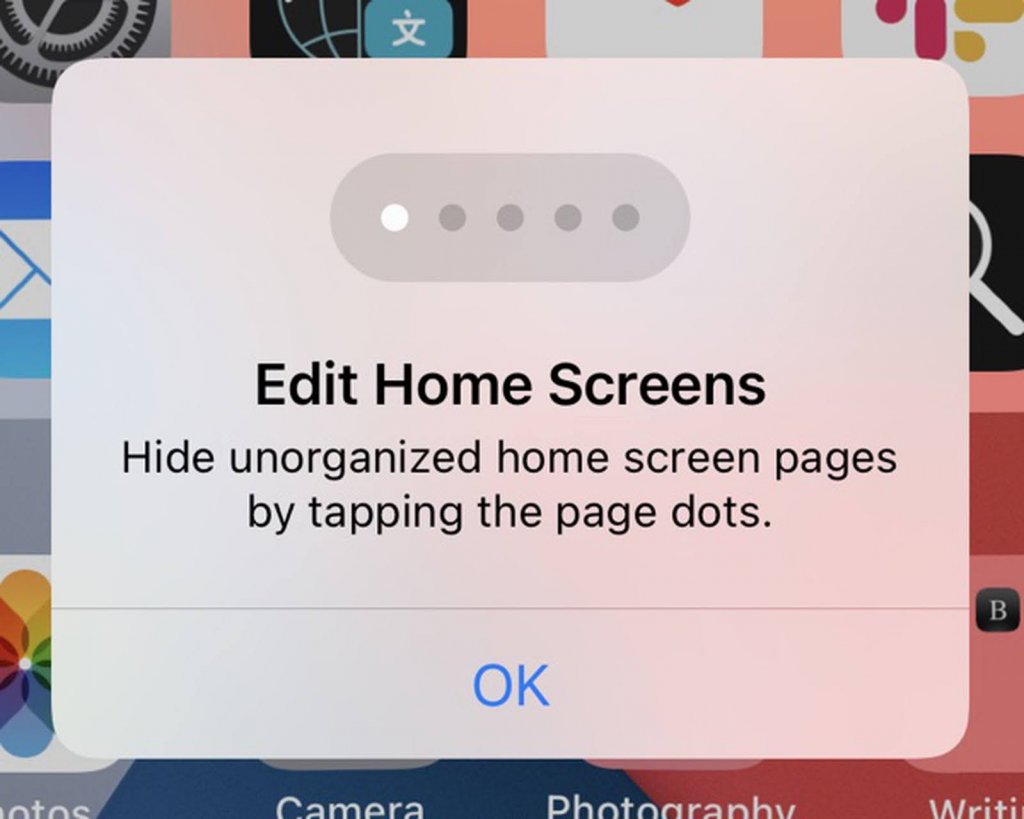 iOS14ホーム画面ポップアップ表示