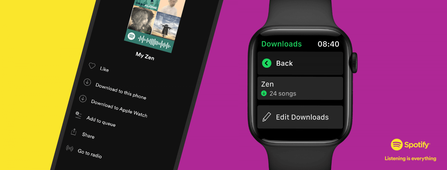 Spotify Apple Watchオフライン再生対応