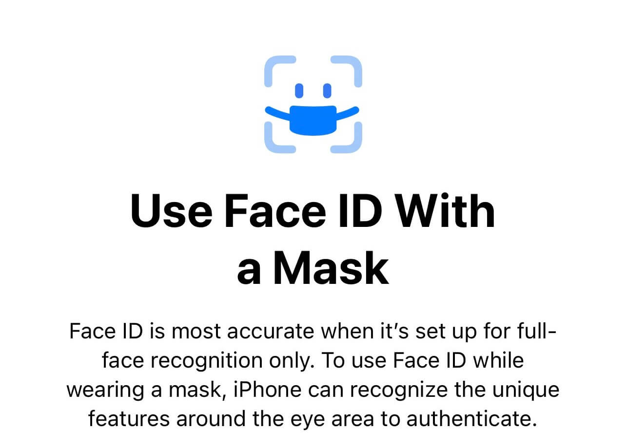 マスク着用時にFace IDを使用