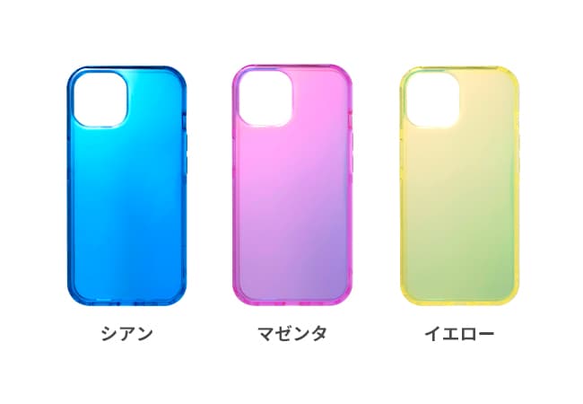 Hamee　iPhone15用ケース　クリア　カラーシリーズ